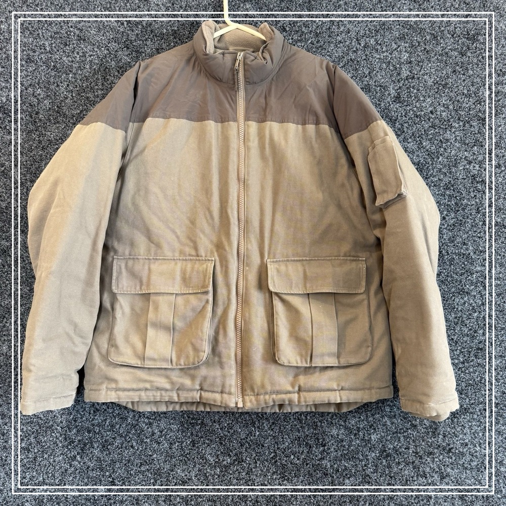 Duluth Trading Co. Tan, 80%‎ Goose Down, Full Zip Jacket Men's XLT